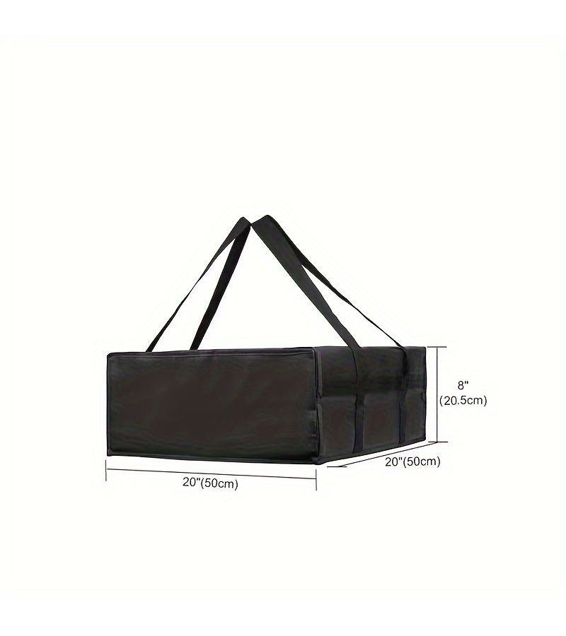 Insulated Pizza Delivery Bag 19.69 X 19.69 X 8.07 Inch Large Pizza Carrier For Takeout Food Delivery Professional And Personal Use Black - Image 3