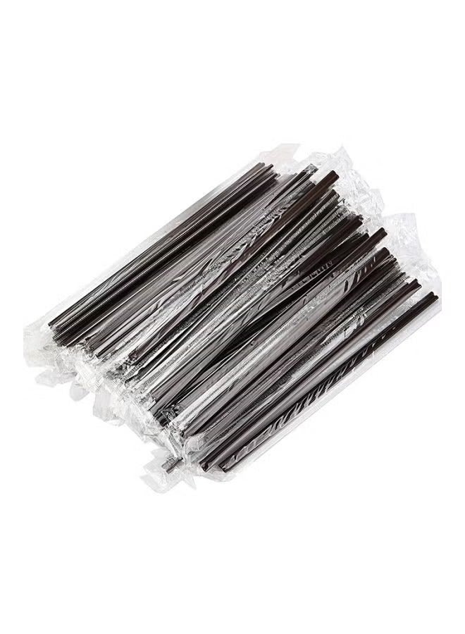 200 Pack 7.4 Inch High Flexible Plastic Straws, Disposable Drinking Straws - Black 