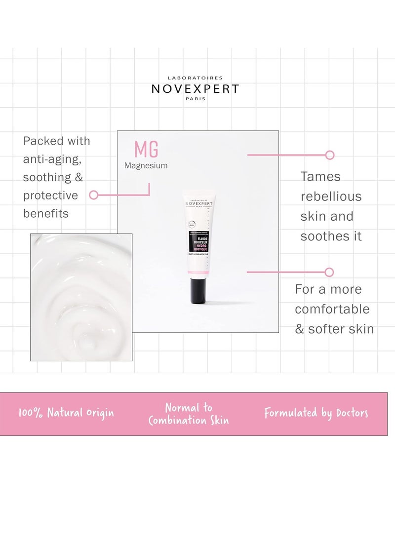 Novexpert Velvety Hydro-Biotic Fluid - Light Textured Face Cream - Fast-Absorbing, Soothing Sensation - Smooth, Hydrated And Supple Skin - Hypoallergenic - Vegan - Normal To Combination Skin - 1 Oz  - Image 2
