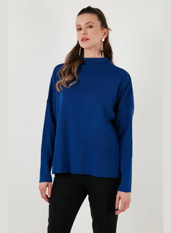 Lela Lela Long Back Stand Collar Thin Knit Sweater Women's SWEATER 4615002