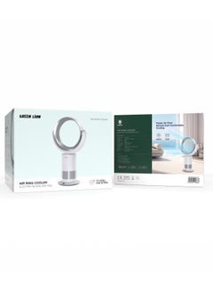 GREEN LION Air Ring Cooler Electric Bladeless Fan With Remote Control / Wide-Angle Air Supply / Adjustable Speed/ Low Carbon & Energy Saving Air Cooler Fan - White  - Image 3