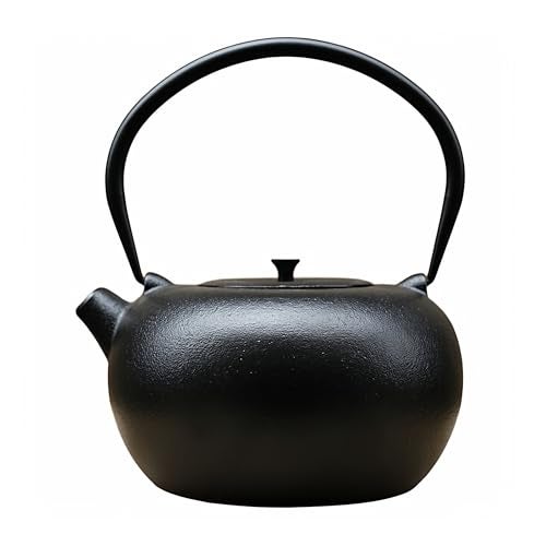SECHUDO 67.6oz Cast Iron Teapot for Stovetop Safe, Black Chinese Tea Kettle with Stainless Steel Infuser for Loose Leaf, Heavy and Large Tea Pot for Induction Cooker, Teapot Enameled Interior - Image 1