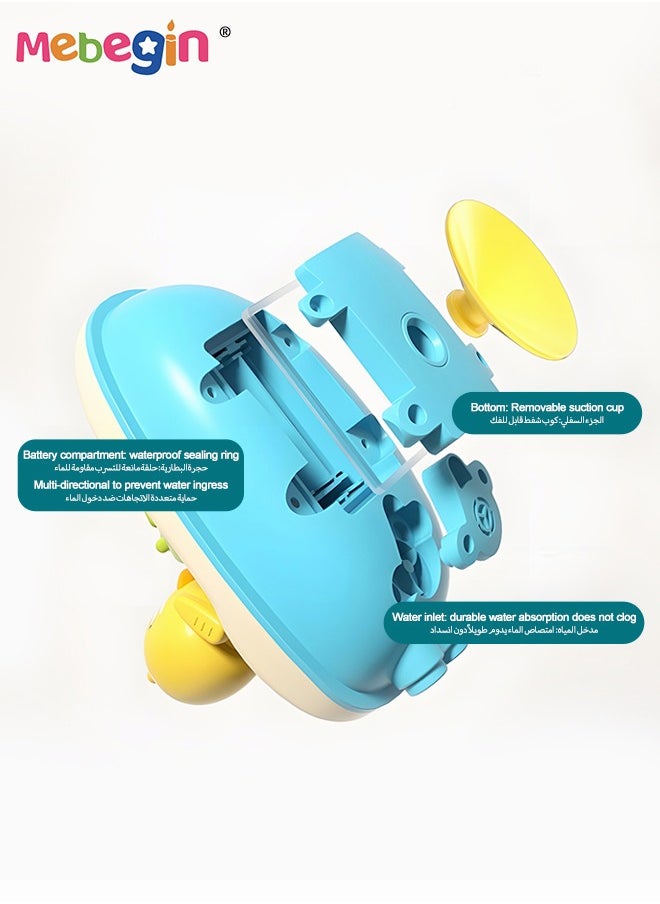 MEBEGIN - Bath Toys for Toddlers 1-3, Water Spray Rubber Ducks Baby Bathtub Toys, Electric Shower Toy Set with Boat, Hand Spray, Hose, 4 Little Ducks, Fun Bath Toys for Kids Girls Boys - Image 1