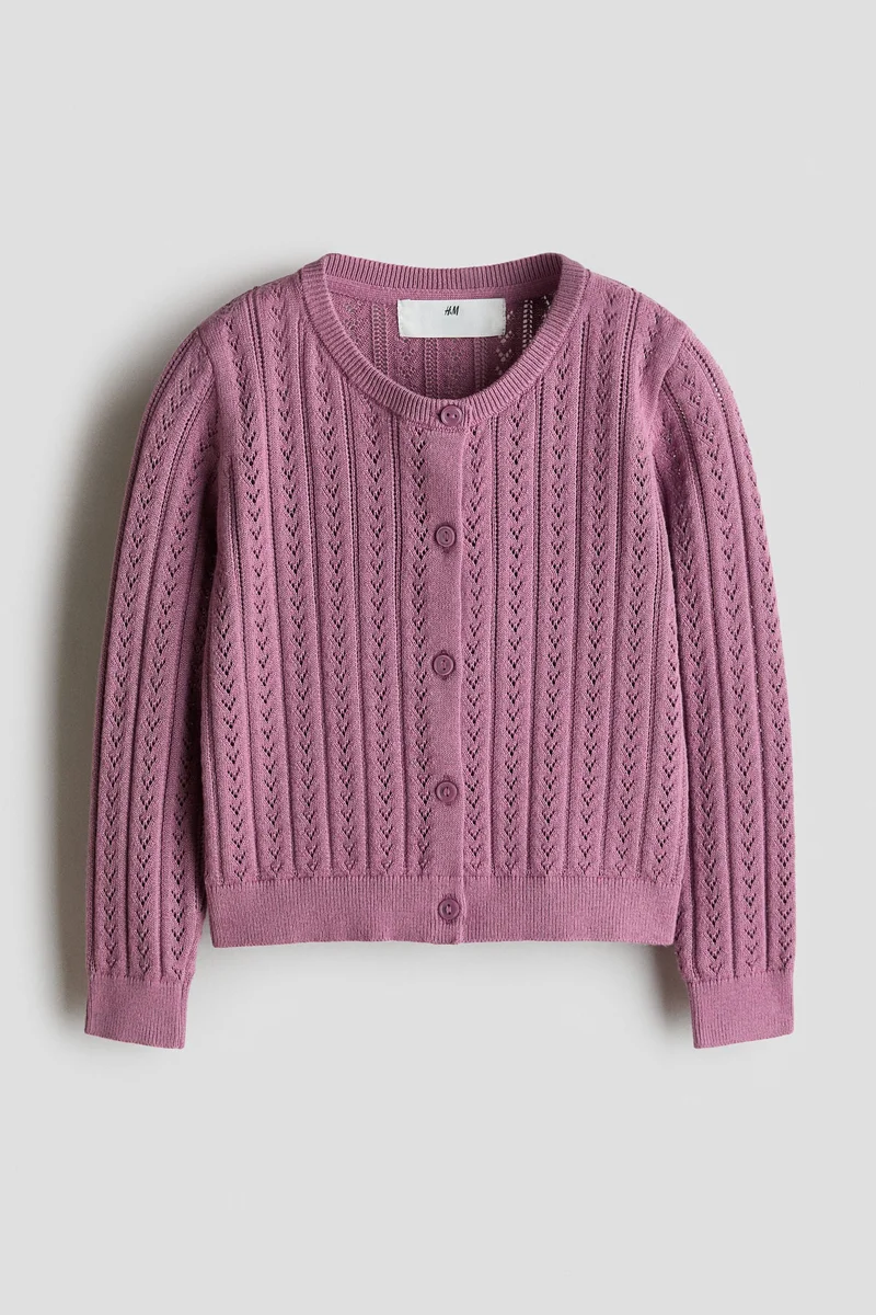 H&M Pointelle-knit cotton cardigan