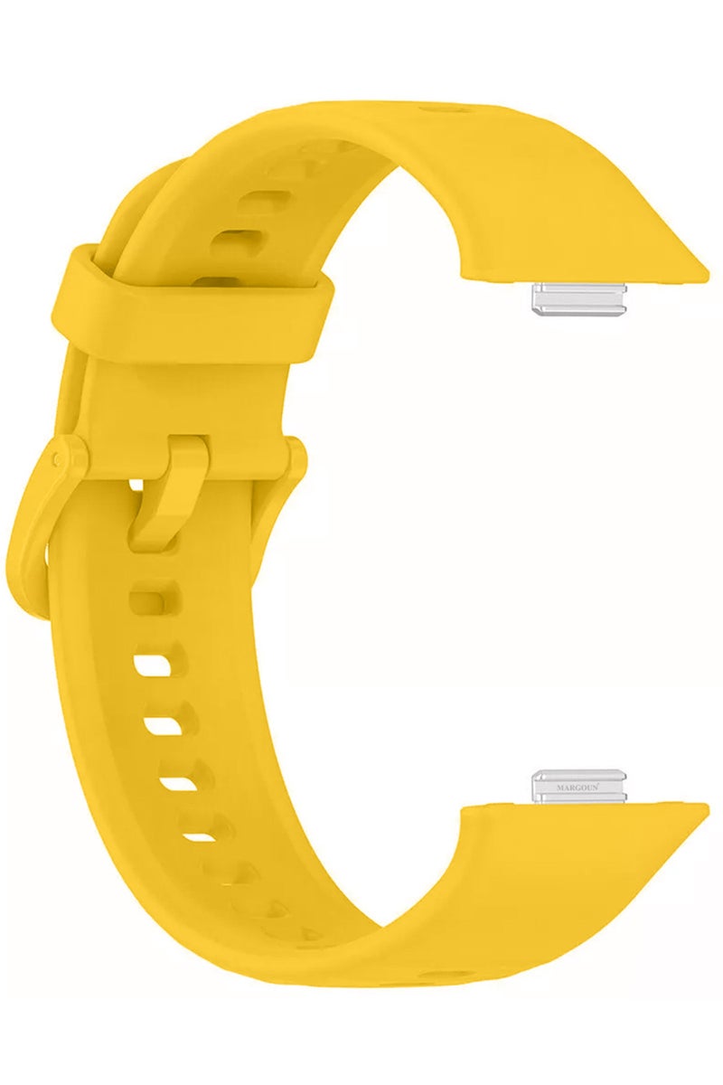 CATANES Wristband for Huawei Watch Fit 3/Fit 4/Fit 4 Pro Bands, Silicone Bracelet Quick Release Arm Band, Replacement Smartwatch Band Quick Release Sport Strap - Yellow  - Image 1