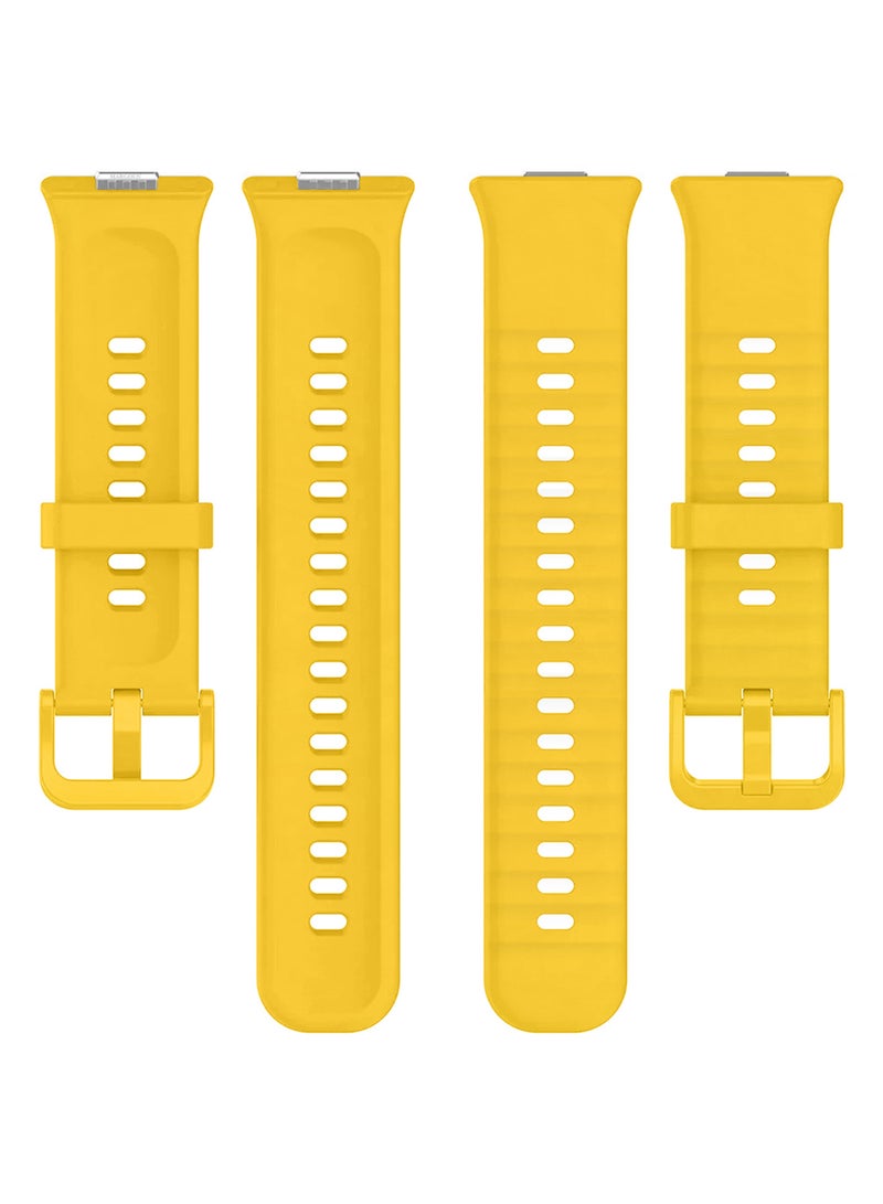 CATANES Wristband for Huawei Watch Fit 3/Fit 4/Fit 4 Pro Bands, Silicone Bracelet Quick Release Arm Band, Replacement Smartwatch Band Quick Release Sport Strap - Yellow  - Image 4