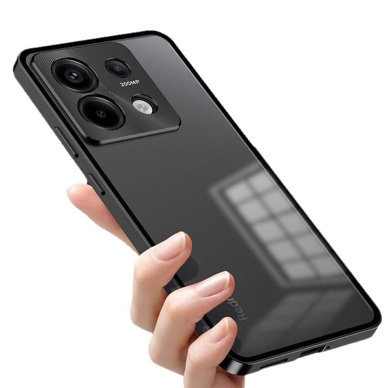 BB غطاء واقي بMetal لـ Redmi Note 13 Pro مع مقاوم لبصمات الأصابع وزر معدني قابل للطي مع تصميم مفرغ باللون Gold باللون الذهبي باللون الأحمر - Image 5