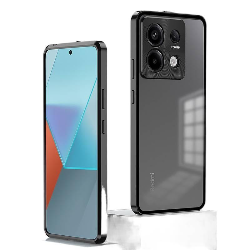 BB غطاء واقي بMetal لـ Redmi Note 13 Pro مع مقاوم لبصمات الأصابع وزر معدني قابل للطي مع تصميم مفرغ باللون Gold باللون الذهبي باللون الأحمر - Image 2