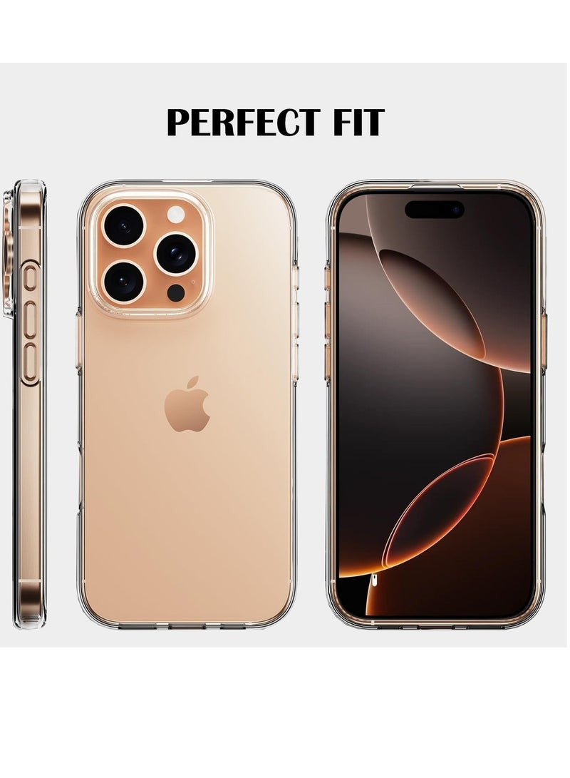 حافظة متوافقة مع هاتف iPhone 16 Pro مقاس 6.3 بوصة، حافظة من جل TPU الناعم والشفاف والسيليكون المرن المقاوم للخدش وغطاء TPU الشفاف - شفاف - Image 3