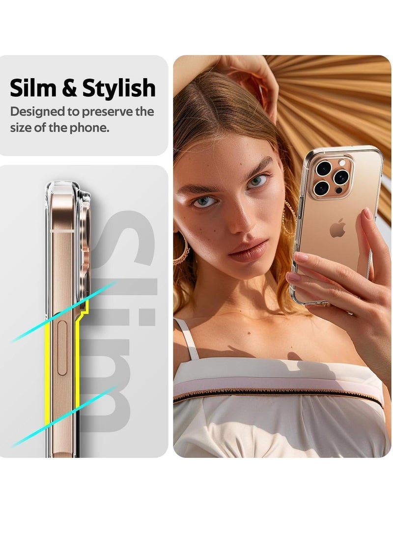 حافظة متوافقة مع هاتف iPhone 16 Pro مقاس 6.3 بوصة، حافظة من جل TPU الناعم والشفاف والسيليكون المرن المقاوم للخدش وغطاء TPU الشفاف - شفاف - Image 4