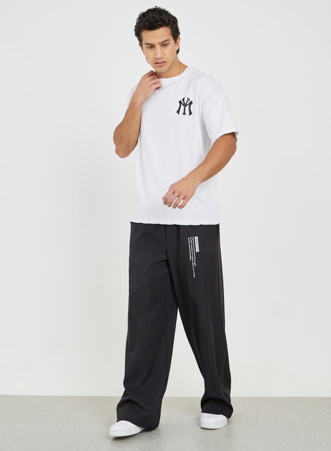 Styli Slogan Print Utility Wide Leg Pants - Image 2