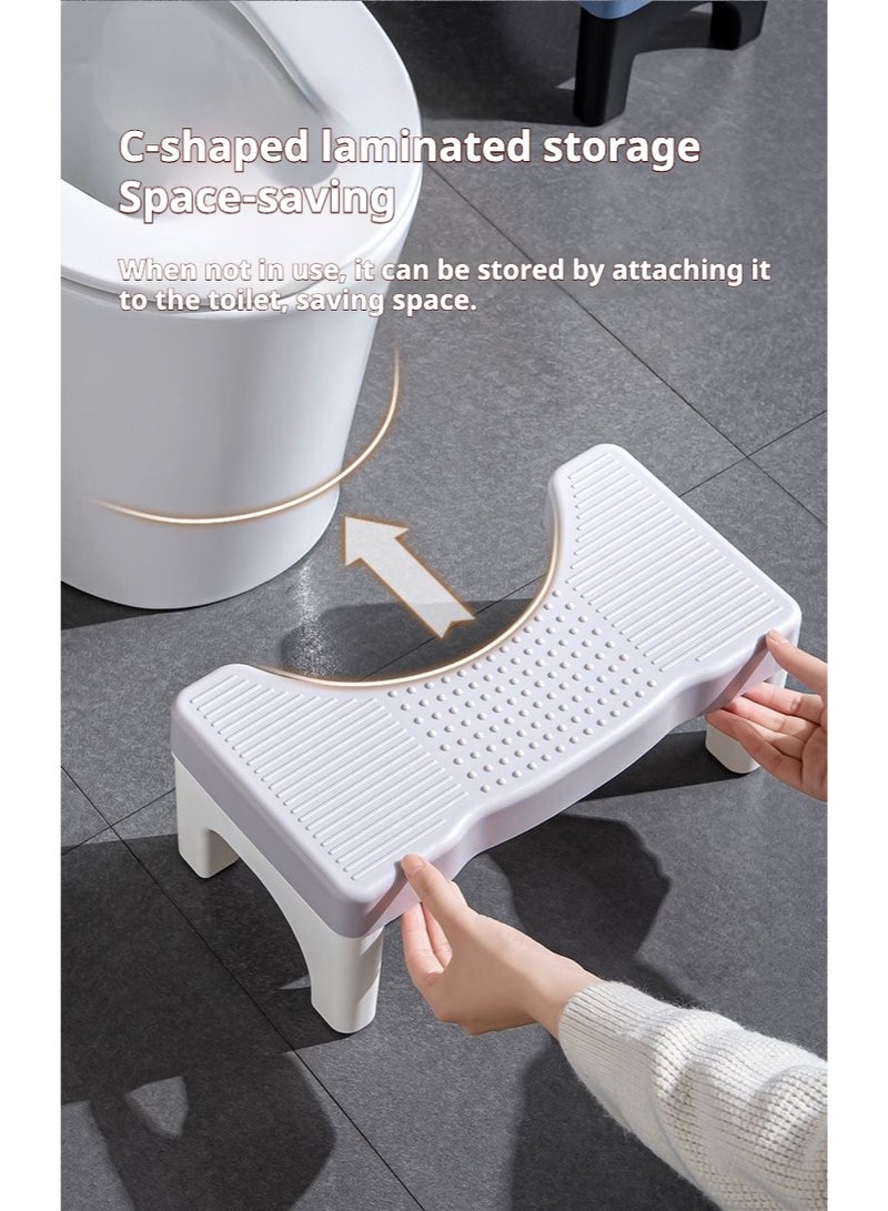 سكينة كرسي قدم للمرحاض، قاعدة قدم لتصحيح وضعية الجلوس وتخفيف الإمساك، تصميم ثابت وغير قابل للانزلاق، مريح وسهل الحمل للكبار والأطفال، مقعد مرحاض - Image 3
