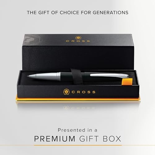 Cross ATX Luxury Basalt Black Rollerball Pen with Modern Chrome Trim – Medium Point, Smooth Ink, Presented in Premium Gift Box - Image 5