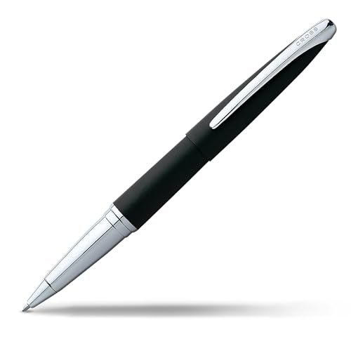 Cross ATX Luxury Basalt Black Rollerball Pen with Modern Chrome Trim – Medium Point, Smooth Ink, Presented in Premium Gift Box - Image 1