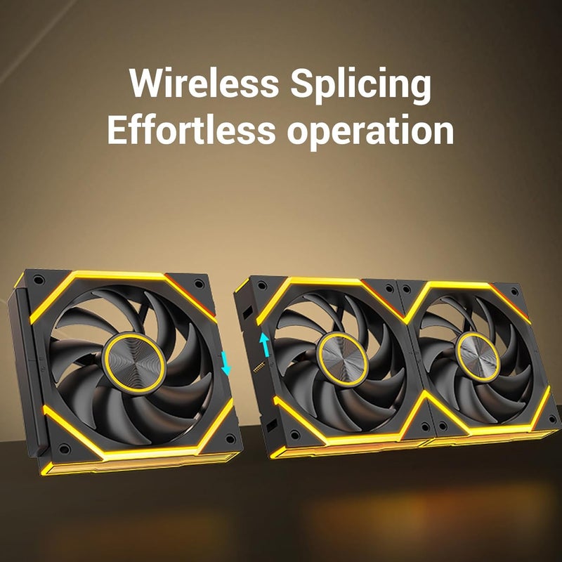 Dpofirs 3PCS ARGB PC Case Fans, 120mm PWM Cooling Fans with Infinite Mirror Lighting and Hydraulic Bearing, 800-2000RPM, for PC Cooling - Image 5