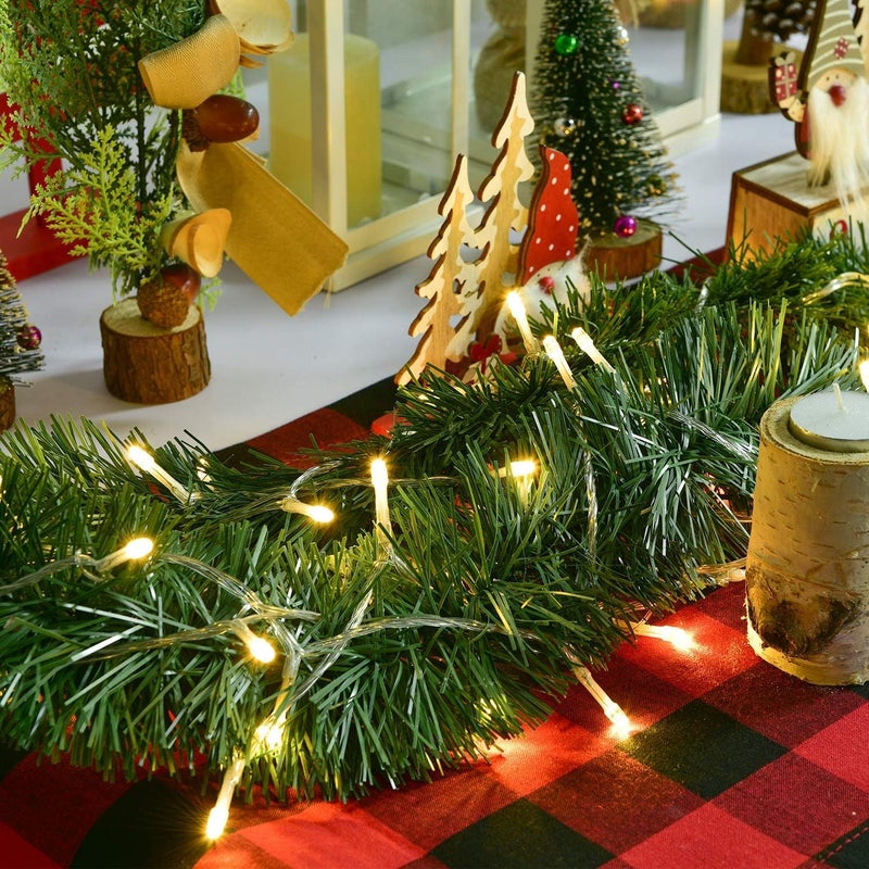 Partunay Set of 2 Pcs Dark Green Heavy Quality Pine Christmas Garland for Christmas Xmas Decoration Christmas Decorations Item Christmas Xmas Hanging Ornaments - Image 4