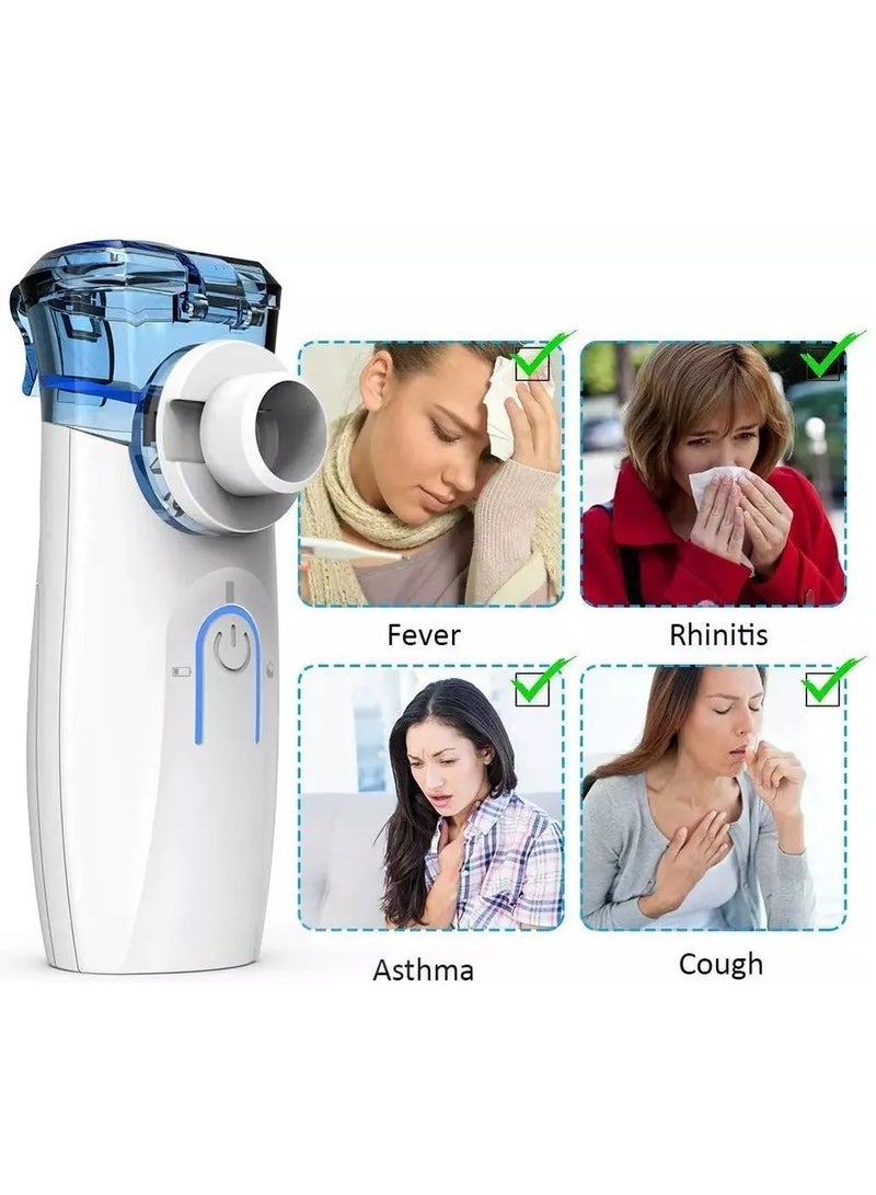 CARE Portable Mesh Nebulizer, Portable Nebulizers Cool Mist Steam Inhaler for Adults and Children Mini Ultrasonic Humidifier for Home and Travel Use Mesh Inhalators with Masks and Mouthpieces, USB/Battery - Image 5