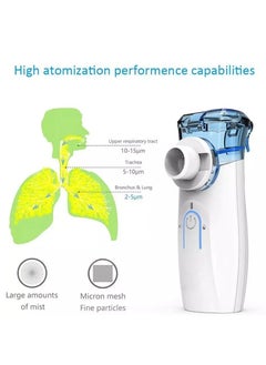 CARE Portable Mesh Nebulizer, Portable Nebulizers Cool Mist Steam Inhaler for Adults and Children Mini Ultrasonic Humidifier for Home and Travel Use Mesh Inhalators with Masks and Mouthpieces, USB/Battery  - Image 2