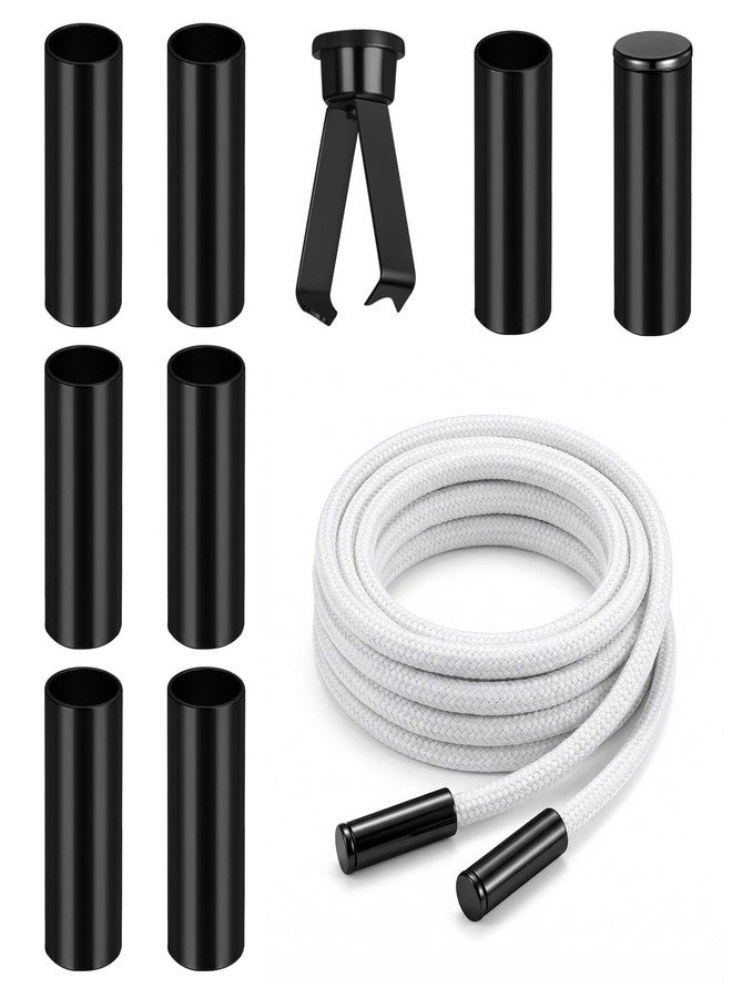 Yuomeaz 6 Set Shoe Lace Ends Tips, Black Shoelace Head Replacement, Alloy Shoelace Tips for Shoestring, Clothes, Hoodie - Image 1