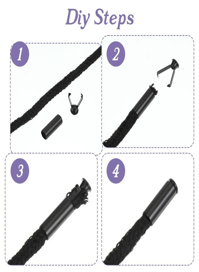 Yuomeaz 6 Set Shoe Lace Ends Tips, Black Shoelace Head Replacement, Alloy Shoelace Tips for Shoestring, Clothes, Hoodie - Image 5