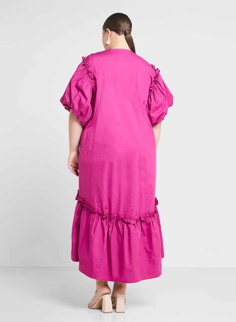 جينجر بلس فستان مكشكش هاي لو - Image 2