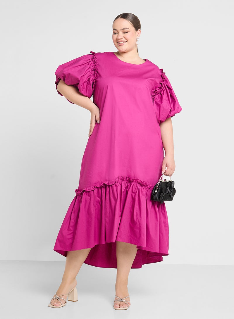 جينجر بلس فستان مكشكش هاي لو - Image 4