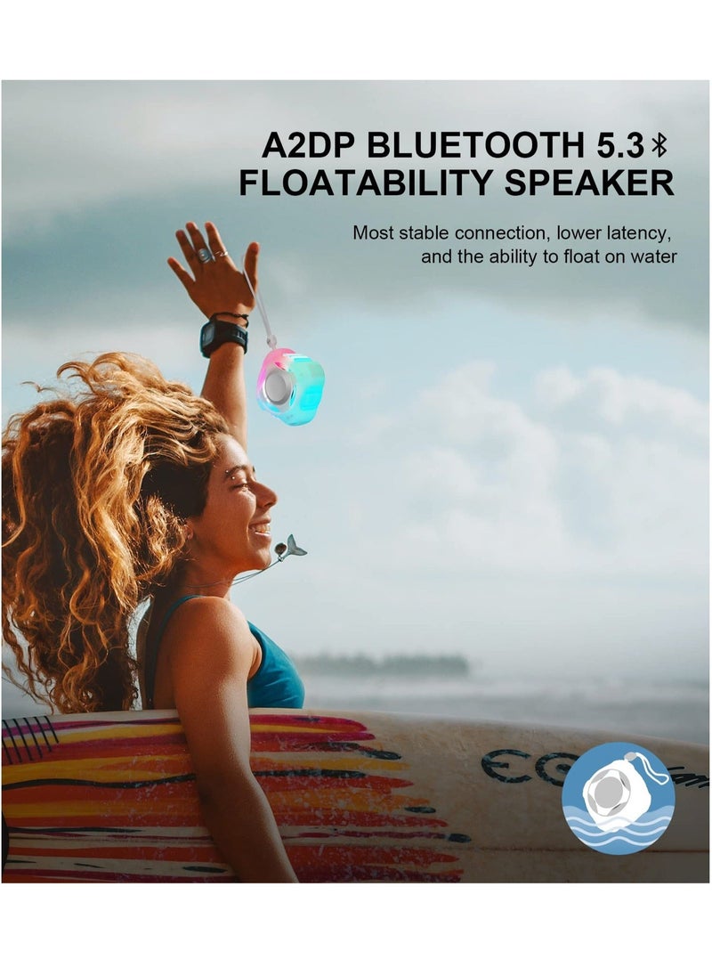 Generic - Bluetooth Shower Speaker, IPX7 Waterproof Wireless Portable Speakers, Floating Wireless Speaker with LED Light, Loud Stereo Sound, for Beach, Pool, Party, Travel, Outdoors, for Men and Women - Image 1