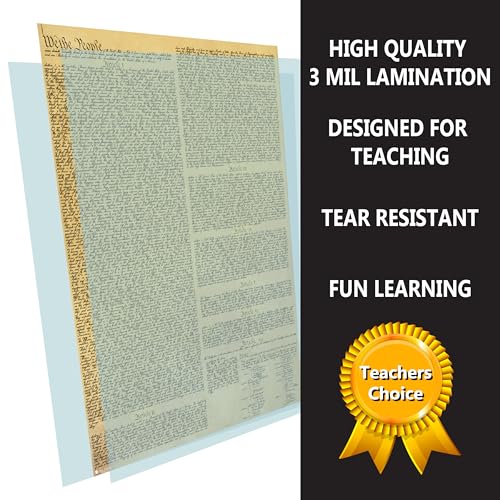 Young N Refined American Founding documents Laminated 3 pack EXTRA LARGE: US Constitution, Declaration of Independence and Bill of Rights reproduction NOW with BIGGER clearer Letters Young N Refined - Image 3