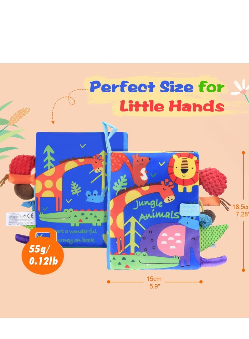 Excefore Baby Soft Cloth Books, Touch and Feel Crinkle Book for Babies, Infants & Toddlers 0-12 Months, Early Education Sensory Book Toys Toddler boy Girl Unisex - Image 3