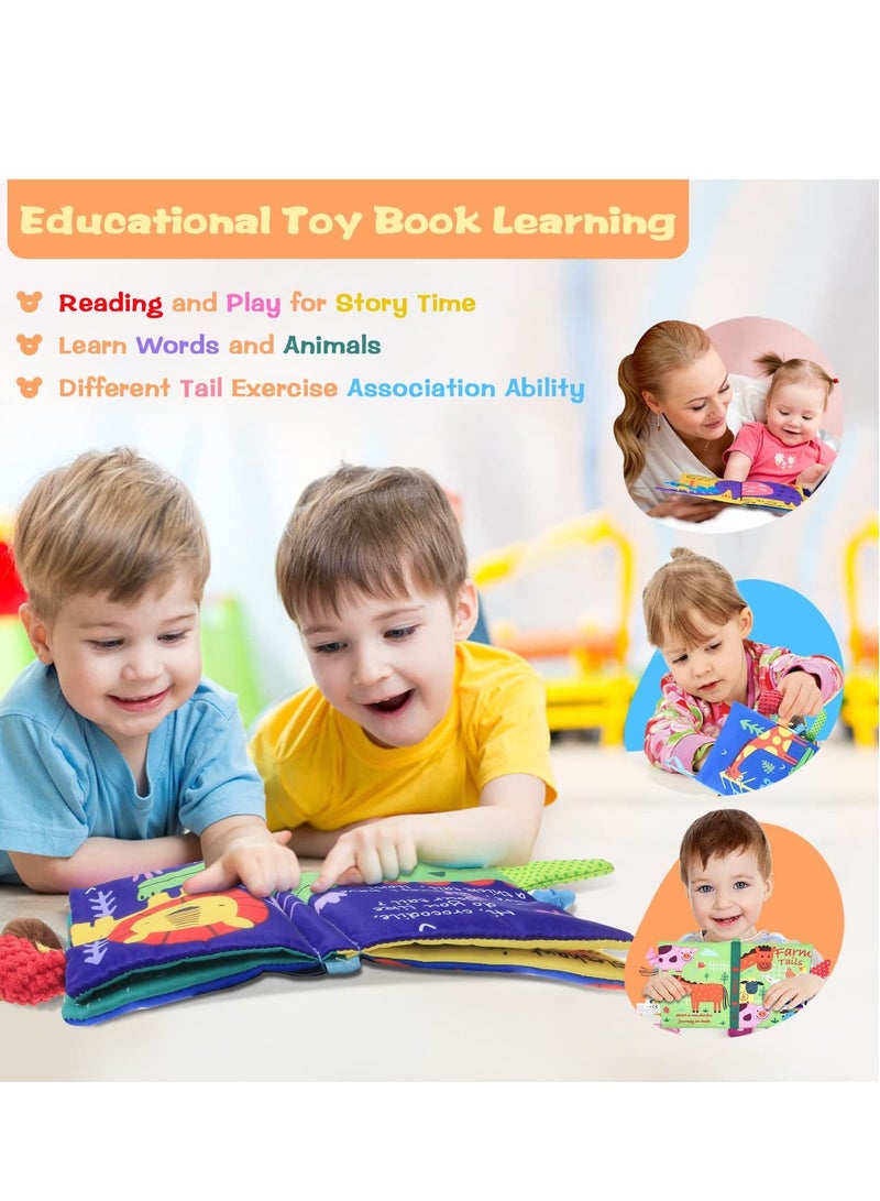 Excefore Baby Soft Cloth Books, Touch and Feel Crinkle Book for Babies, Infants & Toddlers 0-12 Months, Early Education Sensory Book Toys Toddler boy Girl Unisex - Image 5