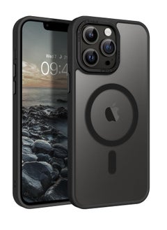 Magnetic Case for iPhone 13 Pro Max, Compatible with MagSafe Shockproof Protection Cover, Translucent Matte Phone Case with Strong Magnet, Slim Case for Apple 13 Pro Max 6.7 Inch (2021)-Black