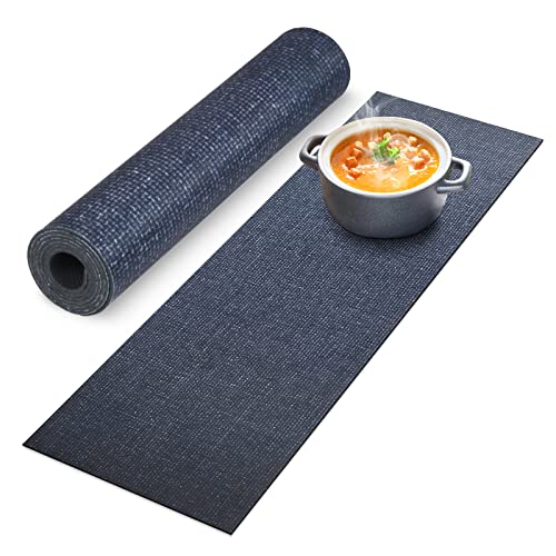 yeload Trivet Table Runner Hot Plates Mat 12 X 40 Inch Heat Resistant Table Protector Waterproof Decorative Farmhouse Kitchen Trivets Counter Heat Proof Placemats for Hot Dishes (Black Line) - Image 1