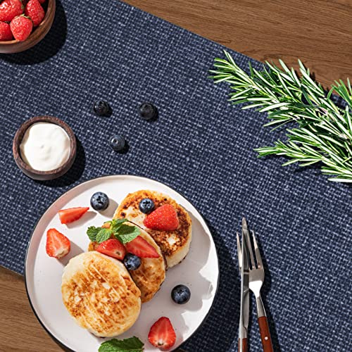 yeload Trivet Table Runner Hot Plates Mat 12 X 40 Inch Heat Resistant Table Protector Waterproof Decorative Farmhouse Kitchen Trivets Counter Heat Proof Placemats for Hot Dishes (Black Line) - Image 2
