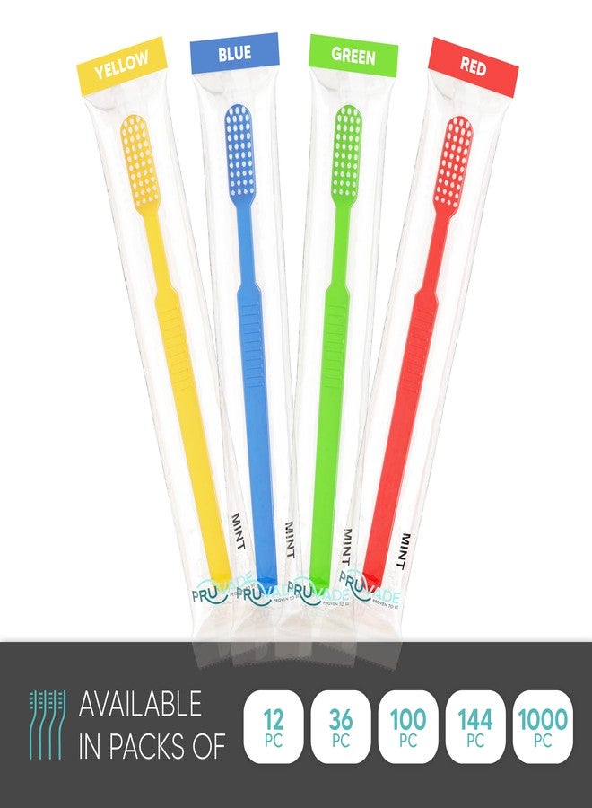 PRUVADE 36 Pack Disposable Toothbrushes with Toothpaste, Built In - Prepasted Toothbrushes Individually Wrapped | Single Use Waterless Tooth Brush with Soft Bristles for Airbnb, Hotel, Camping, Travel - Image 2