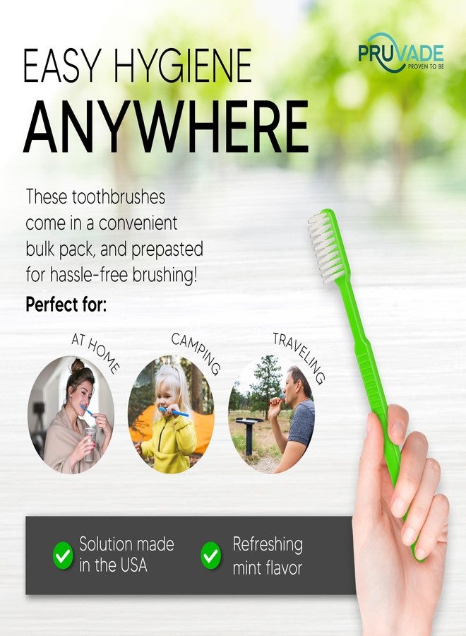 PRUVADE 36 Pack Disposable Toothbrushes with Toothpaste, Built In - Prepasted Toothbrushes Individually Wrapped | Single Use Waterless Tooth Brush with Soft Bristles for Airbnb, Hotel, Camping, Travel - Image 5
