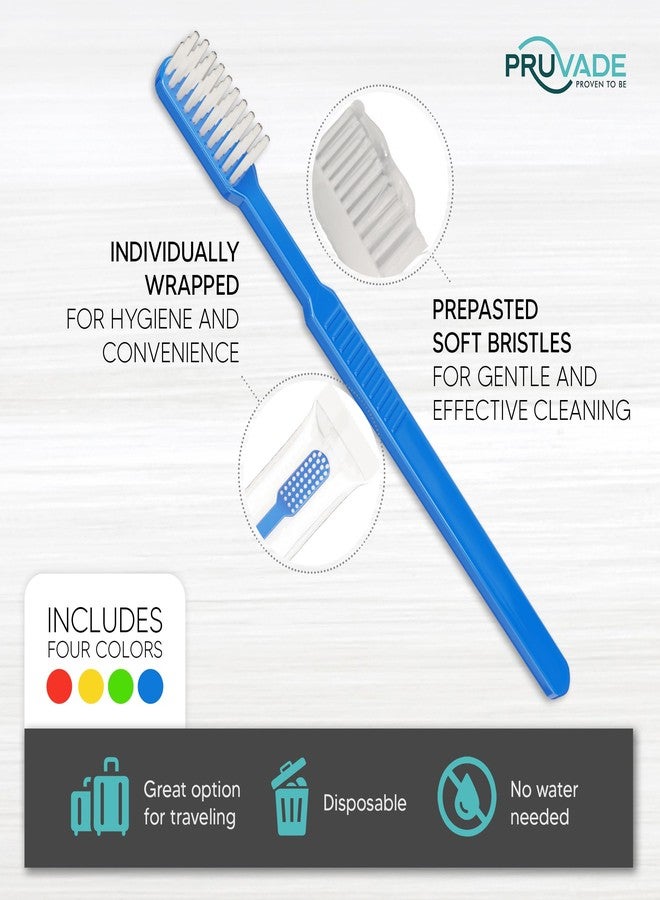 PRUVADE 36 Pack Disposable Toothbrushes with Toothpaste, Built In - Prepasted Toothbrushes Individually Wrapped | Single Use Waterless Tooth Brush with Soft Bristles for Airbnb, Hotel, Camping, Travel - Image 3