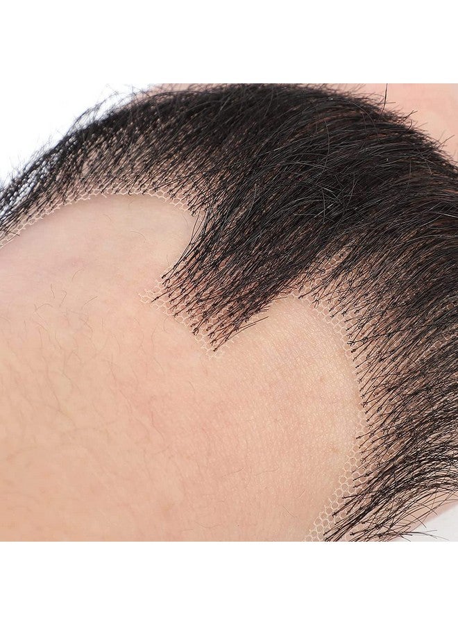 Fake Mustache Realistic Beard 100% Human Hair Full Hand Tied Facial Hair Black Goatee False Beards Lace Invisible Fake Mustache For Entertainment Drama Party Movie Makeup