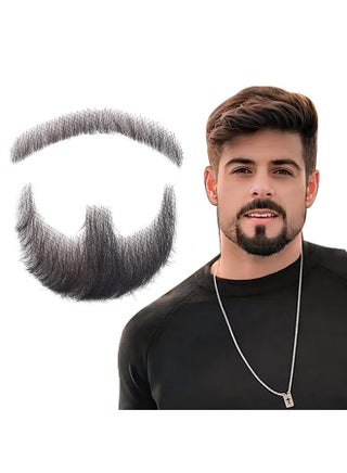 Fake Mustache Realistic Beard 100% Human Hair Full Hand Tied Facial Hair Black Goatee False Beards Lace Invisible Fake Mustache For Entertainment Drama Party Movie Makeup - pzsku/Z9711A0294C4D070BA7BFZ/45/_/1719052349/fd7b00d0-21ba-49bf-886d-5e07679505b5