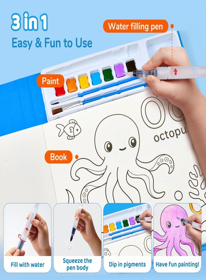 JoyCat Paint with Water Coloring Books for Toddlers, Watercolor Painting Sets for Kids Ages 3-5 4-8, Arts and Crafts Drawing Activities Toy Birthday Gift for Boys Girls (Animal & Alphabet) - Image 5