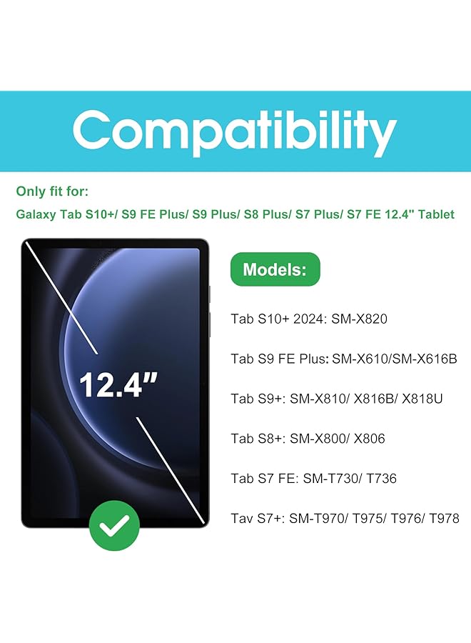 Procases Privacy Screen Protector For Galaxy Tab S9 Fe+ Plus S9 Plus S8 Plus S7 Fe S7 Plus 12.4 Inch Anti Spy Tempered Glass Tinted Screen Film Guard For Samsung Tablet Sm X610 X810 X800 T730 T970 - Image 2