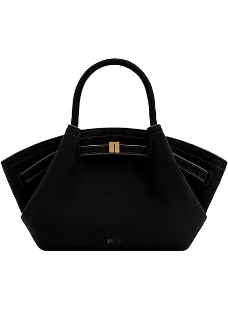 GUDOO Women's Medium Faux Suede Shoulder Tote Bag - Stylish Vegan Leather Handbag for Work and Travel  - Image 1
