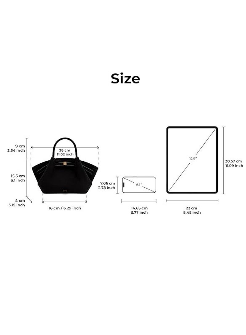 GUDOO Women's Medium Faux Suede Shoulder Tote Bag - Stylish Vegan Leather Handbag for Work and Travel  - Image 2