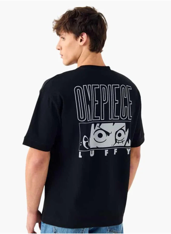 SP Characters One Piece Print Crew Neck T-shirt with Short Sleeves