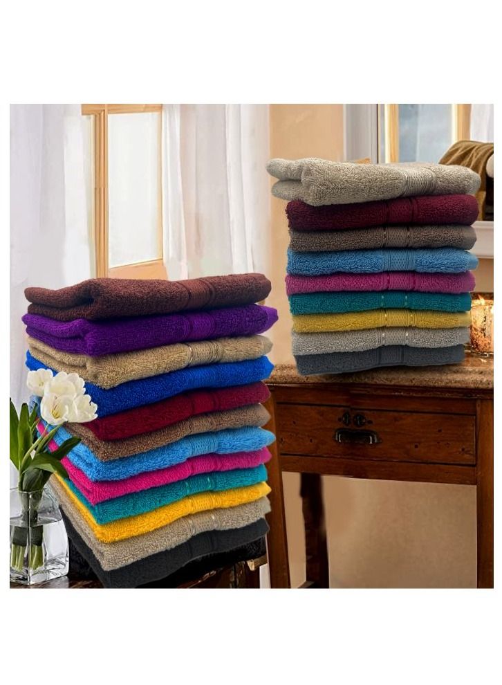 بيفت منشفة وجه فاخرة من دافوديل (أصفر) (30 × 30 سم - مجموعة مكونة من قطعة واحدة) من القطن، عالية الامتصاص وسريعة الجفاف، بياضات حمام بجودة الفنادق والمنتجعات مع دوبي ماسي مخطط - 500 جم لكل متر مربع - Image 5