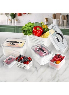 5 PCS Fruit Storage Containers for Fridge, Produce Vegetable Saver Container with Lid Colander Vent Handle, BPA-Free, Keep Fruits, Veggie, Food, Meat Fresh - pzsku/Z9711B898175F4793C543Z/45/_/1722585062/6bb31406-e8ba-4094-868e-0a3919cb71ca