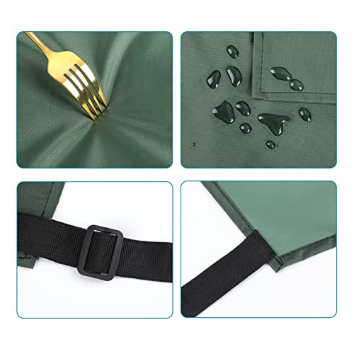 Gotega 2 Pack Waterproof Rubber Vinyl Apron 40 Inch Light Duty Model Chemical Resistant Work Apron Clothes Durable Extra Long Black with Adjustable Bib Apron for Dishwashing Lab Work Butcher Cleaning Green - Image 5