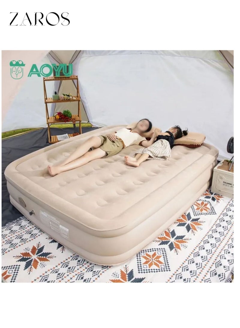 Zaros Inflatable Mattress with Built-in Pump Outdoors Inflatable Sofa for Two People Portable Waterproof Air Bed for Home, Camping, Tent - Image 2