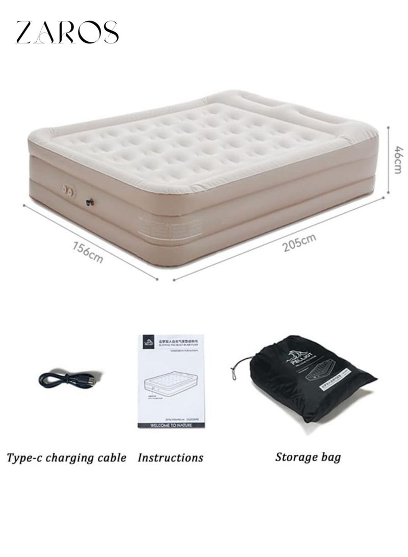 Zaros Inflatable Mattress with Built-in Pump Outdoors Inflatable Sofa for Two People Portable Waterproof Air Bed for Home, Camping, Tent - Image 4