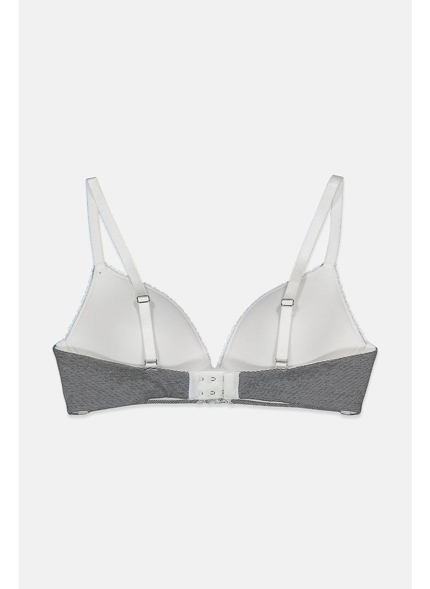 Tchibo Women Micro Stripe Soft Cup Bra, Black  - Image 2