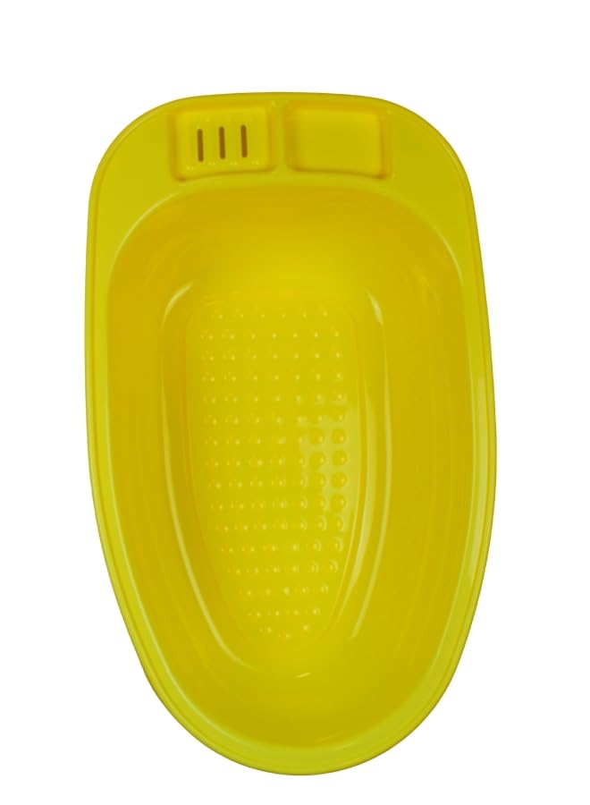 حوض استحمام للأطفال مضاد للانزلاق وقابل للتنظيف بالمسح 68X40X20 سم، أصفر - Image 4